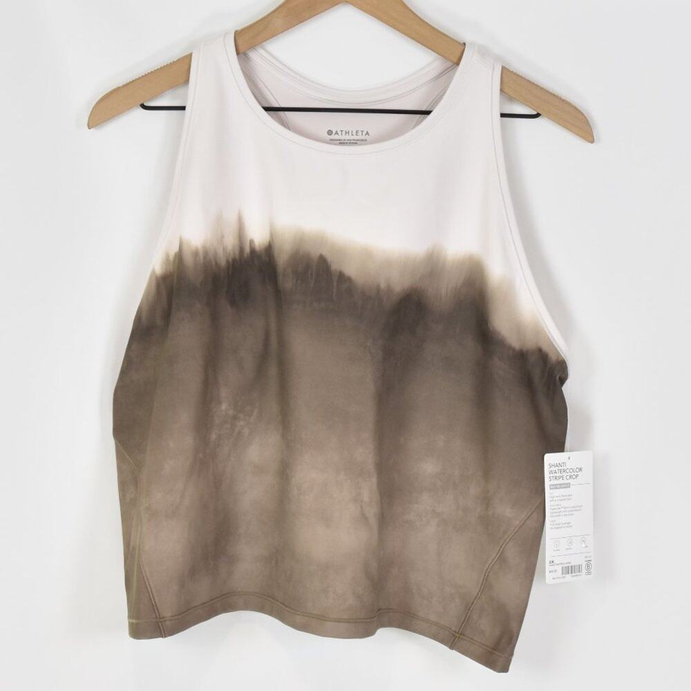 Athleta Shanti Watercolor Stripe Crop, 2X, NWT